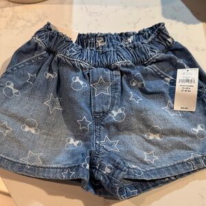 GAP Kids Blue Denim Shorts with Star and Mouse Pattern